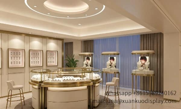 glass jewellery display cabinets jewellery shop furniture luxury glass custom for high-end jewelry shop furniture