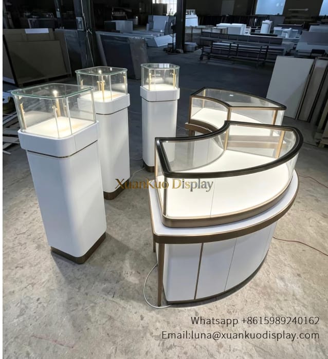jewellery shop interior design Vietnam custom gold stainless steel jewelry showcase.jpg