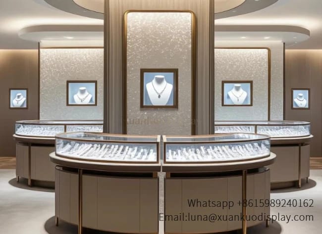 jewelry display cabinets custom for luxury jewelry boutiques