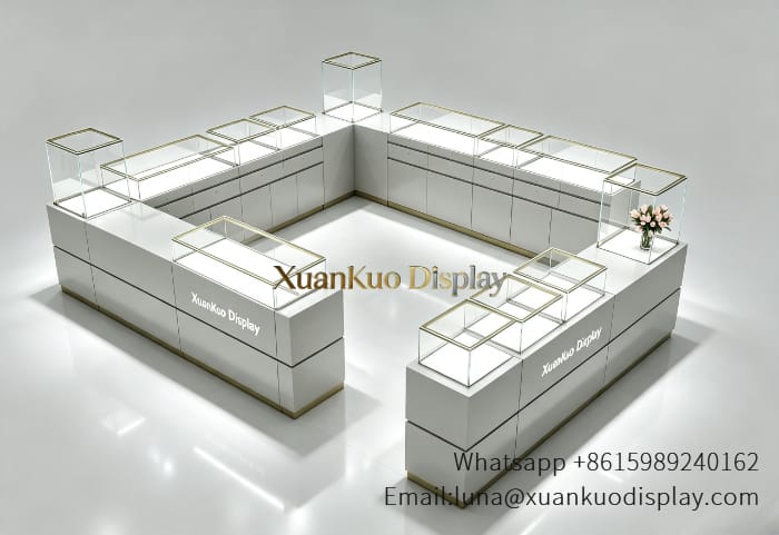 jewellery shop interior design Vietnam jewelry kiosk furniture custom mall jewellery display counter