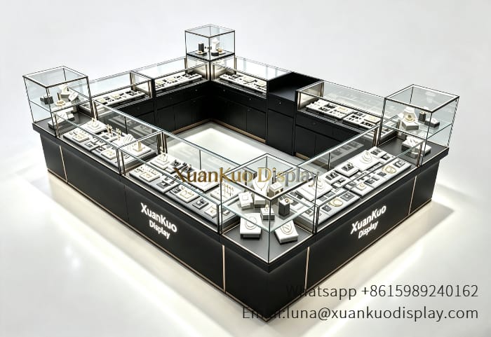 jewellery shop interior design Vietnam Mall Luxury Jewelry Kiosk Furniture Custom Display Counter