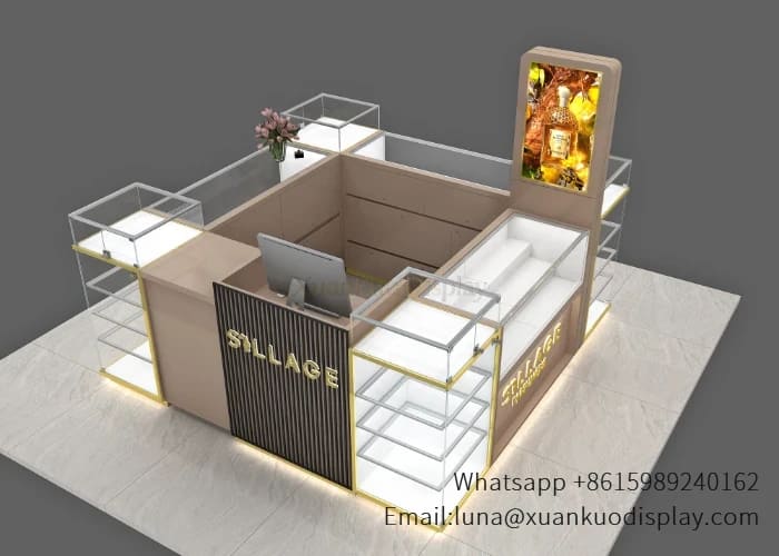glass jewellery display cabinets custom jewelry mall kiosk with led glass display (4)