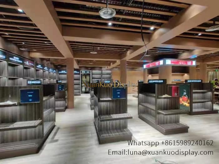 perfume showcase counter wood retail fixture (2)