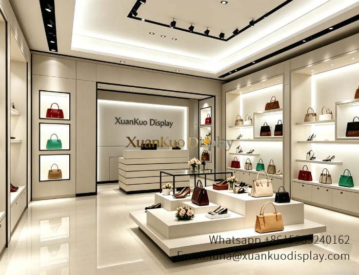 bag store display furniture handbag wall showcase