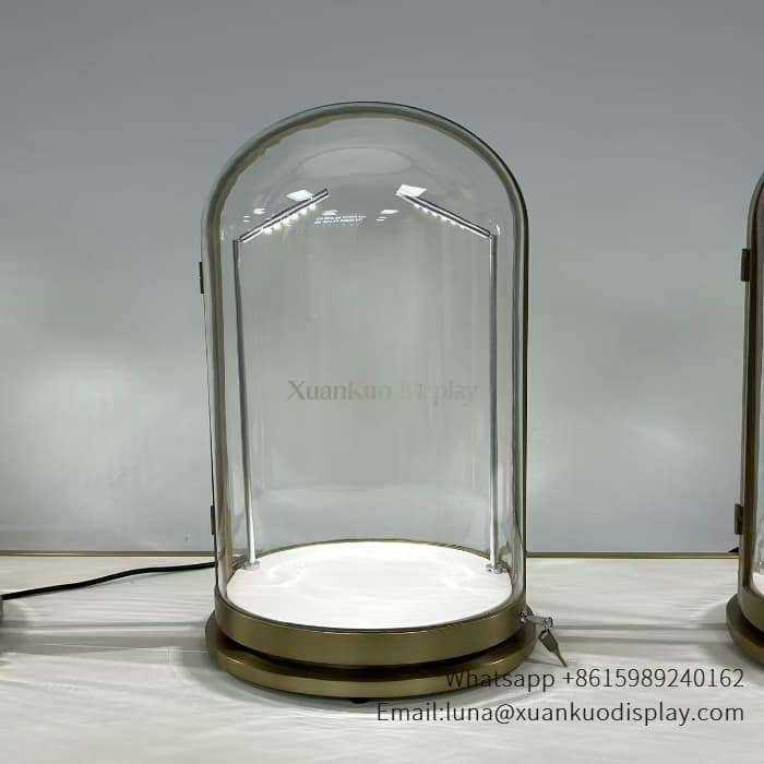 glass jewellery display cabinets dustproof glass dome for custom jewelry pedesta
