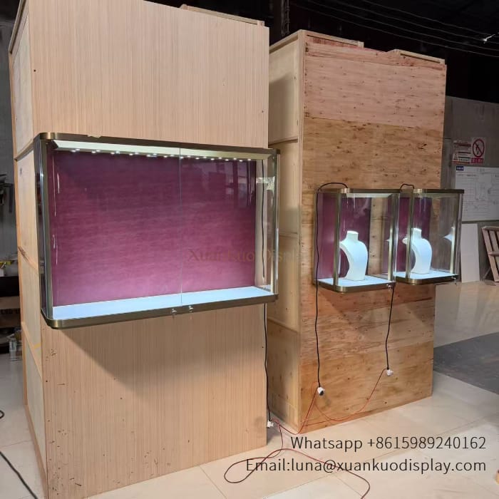 glass jewellery display cabinets brushed stainless steel wall jewelry display case