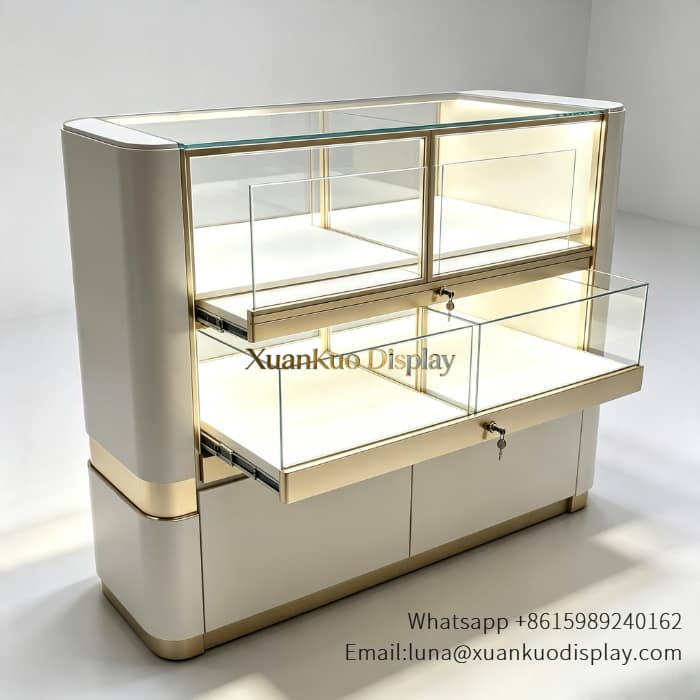glass jewellery display cabinets Luxury glass jewelry showcase cabinet for retail jewelry store merchandise display