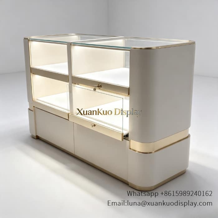 jewellery shop interior design Vietnam Luxury glass jewelry showcase cabinet for retail jewelry store display