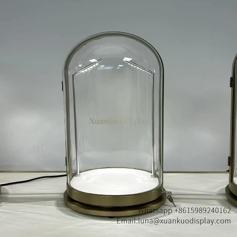 glass jewellery display cabinets custom jewellery display fixture with stainless steel frame LED display table
